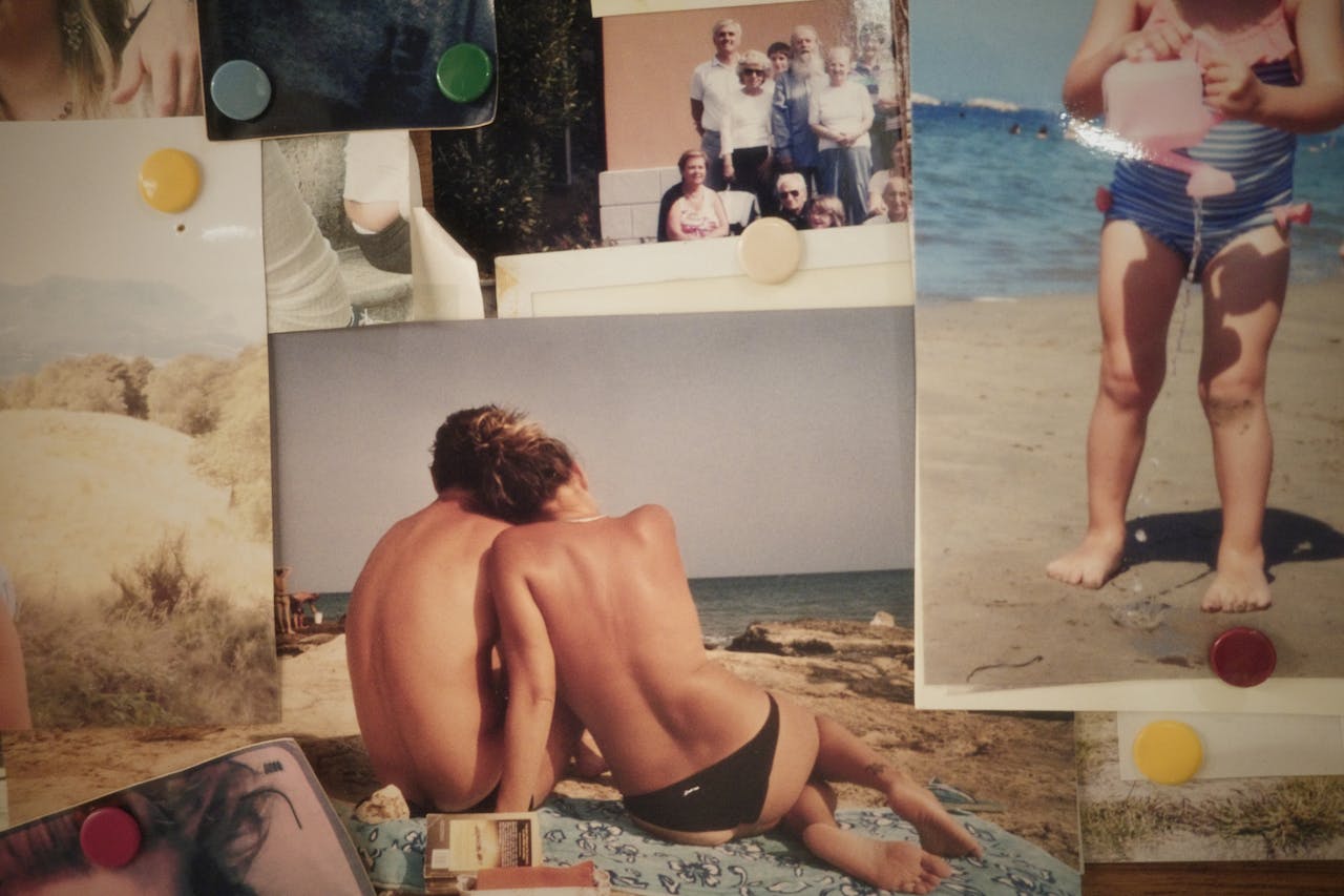 our-story A nostalgic collage of vintage beach vacation photos with family moments.